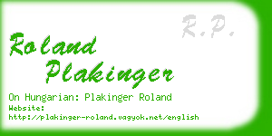 roland plakinger business card